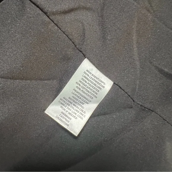 Caslon Black Leather Moto Jacket Women Large Removable Hood - Picture 16 of 16